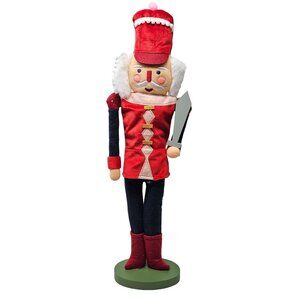 Simple Fabric Red Soldier Christmas 18" Nutcracker with Sword